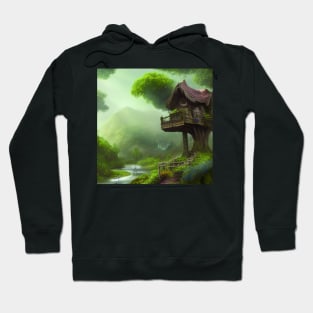 Magical Fantasy with lights In a Greenary Landscape, Beautiful Nature Hoodie